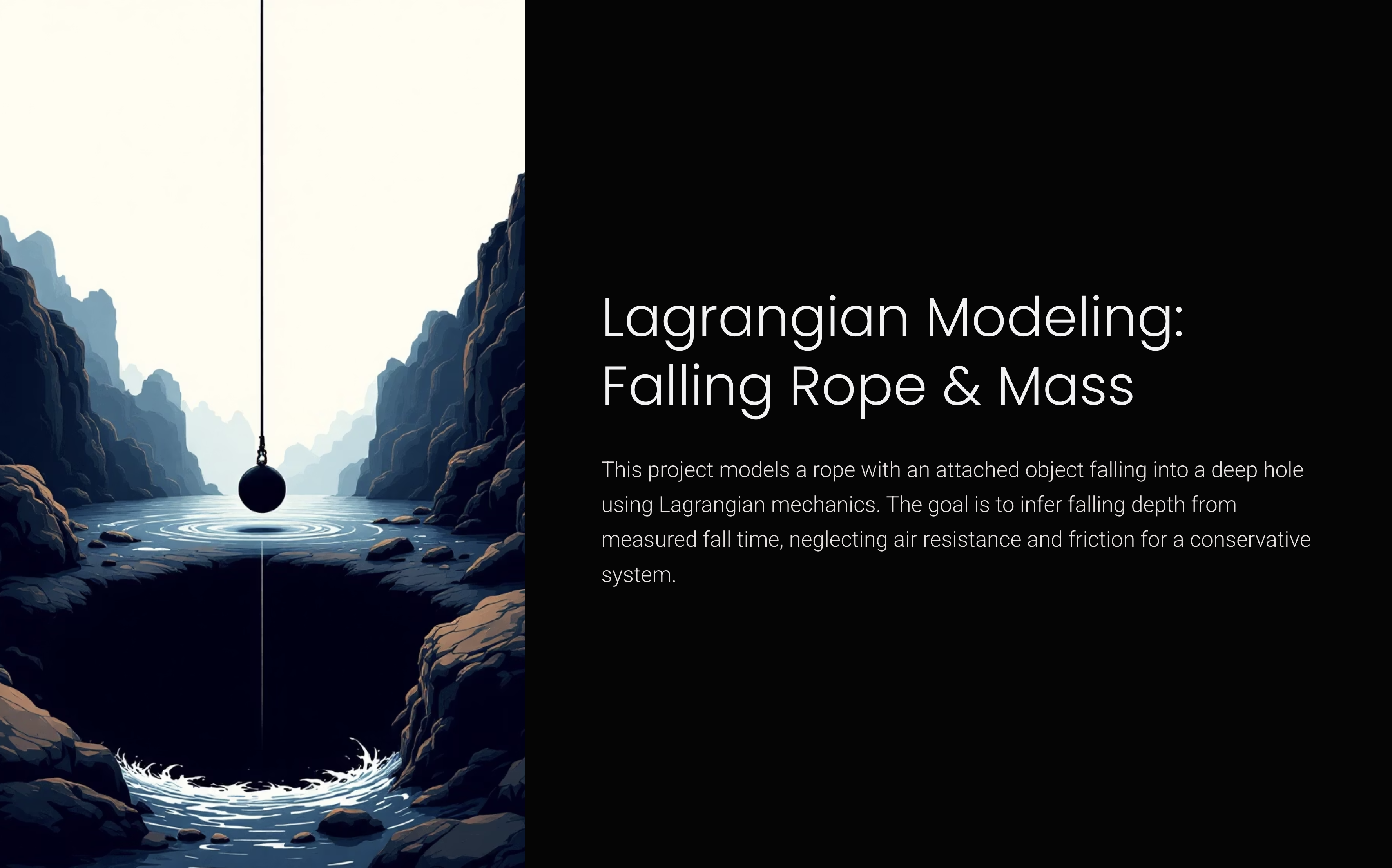 Lagrangian Modeling: Falling Rope & Mass